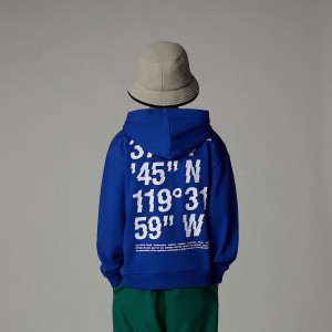 Kids' The North Face Coordinates Oversized Graphic Hoodie Blue | NF0A34Y8I