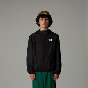 Kids' The North Face Never Stop Hooded WindWall™ Jackets Black | NF0A39K7C