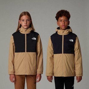 Kids' The North Face Rain Zip-In Jackets Khaki | NF0A43V9Z