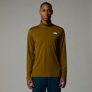 Men The North Face 247 1/4 Zip Long-Sleeve T Shirts Brown | NF0A43B2R