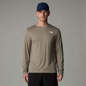 Men The North Face 247 Long-Sleeve T Shirts Beige | NF0A47K3Q