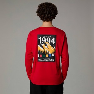 Men The North Face Anniversary Long-Sleeve T Shirts Red | NF0A82F1V