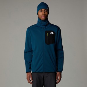 Men The North Face Crest Full-Zip Fleece Jackets Navy | NF0A34V9O