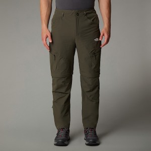 Men The North Face Exploration Convertible Tapered Pants Olive | NF0A06R0T