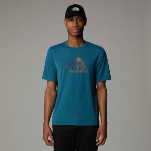 Men The North Face Foundation Mountain T Shirts Blue | NF0A41K7T