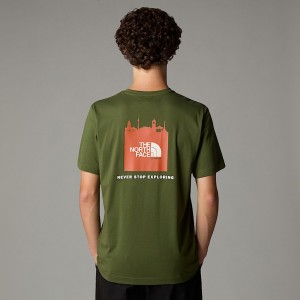 Men The North Face Germany Redbox T Shirts Green | NF0A51R0P