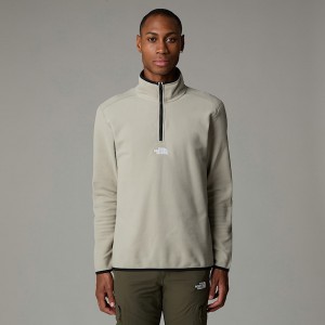 Men The North Face Glacier 1/4 Zip Fleece Pullover Grey | NF0A37X6N