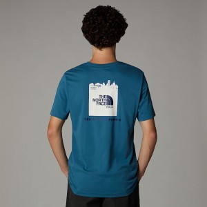 Men The North Face Italy Redbox T Shirts Blue | NF0A42L3M