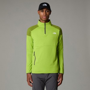 Men The North Face Kikash 1/4 Zip Sweatshirts Green | NF0A71Y9L