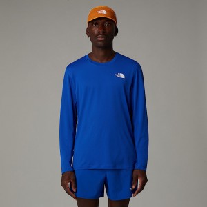Men The North Face Lightbright Long-Sleeve T Shirts Blue | NF0A29M6X