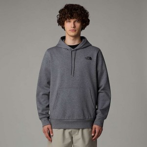 Men The North Face Logo Pullover Hoodie Grey | NF0A15P4L
