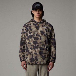 Men The North Face Mountain Athletics Printed Hooded Fleece Pullover Camouflage | NF0A28N5Z