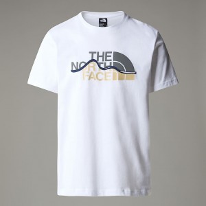 Men The North Face Mountain Line T Shirts White | NF0A41M7T
