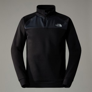 Men The North Face Reaxion 1/4 Zip Fleece Pullover Black | NF0A77M0R