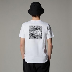 Men The North Face Redbox Celebration T Shirts White | NF0A95D1P