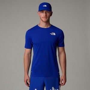 Men The North Face Summit High Trail Run T Shirts Blue | NF0A53T4X