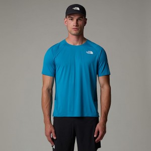 Men The North Face Summit High Trail Run T Shirts Blue | NF0A41S8T