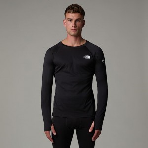 Men The North Face Summit Pro 120 Long-Sleeve Base Layer Tops Black | NF0A36A7U