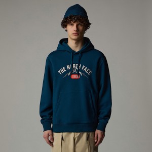 Men The North Face Varsity Graphic Hoodie Navy | NF0A85P8H