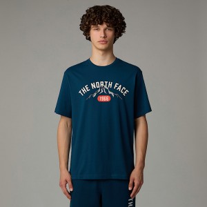 Men The North Face Varsity Graphic T Shirts Navy | NF0A73K4O