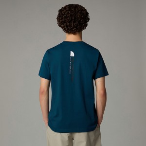 Men The North Face Vertical T Shirts Navy | NF0A15U4T