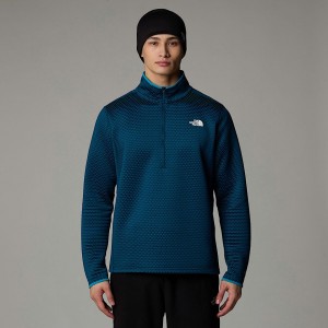 Men The North Face Vertical Thermal 1/4 Zip Fleece Pullover Navy | NF0A16J2R