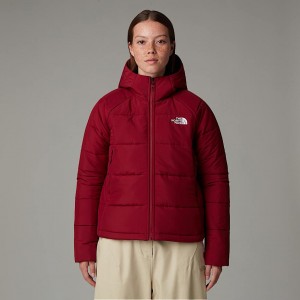 Women The North Face Circular Synthetic Hooded Jackets Red | NF0A49O6W