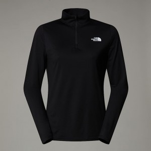Women The North Face Flex 1/4 Zip Graphic Long-Sleeve T Shirts Black | NF0A20Q5F