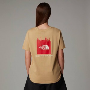 Women The North Face Germany Redbox T Shirts Khaki | NF0A36I9L