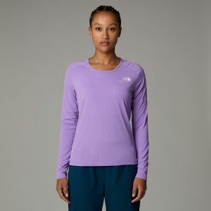 Women The North Face Kikash Long-Sleeve T Shirts Purple | NF0A90Z6Y