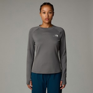 Women The North Face Kikash Warm Long-Sleeve T Shirts Grey | NF0A79S1D
