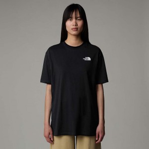 Women The North Face Oversized Simple Dome T Shirts Black | NF0A94H3W
