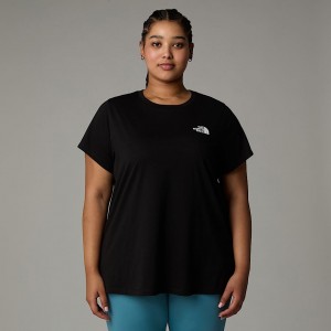Women The North Face Plus Size Simple Dome T Shirts Black | NF0A51V5Q