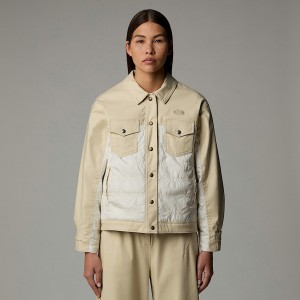 Women The North Face Pocket Padded Jackets Beige | NF0A91O9K