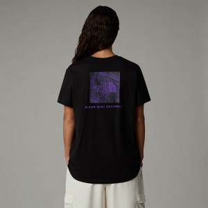 Women The North Face Relaxed Redbox Graphic T Shirts Black | NF0A22G7V