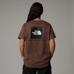 Women The North Face Relaxed Redbox T Shirts Brown | NF0A40F1H