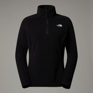 Women The North Face Resolve 1/4 Zip Fleece Pullover Black | NF0A61J0W