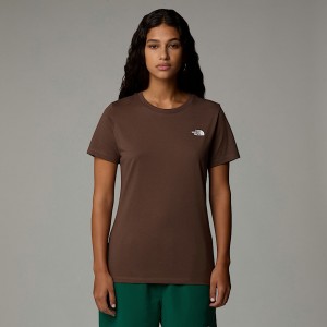 Women The North Face Simple Dome T Shirts Brown | NF0A63D9J