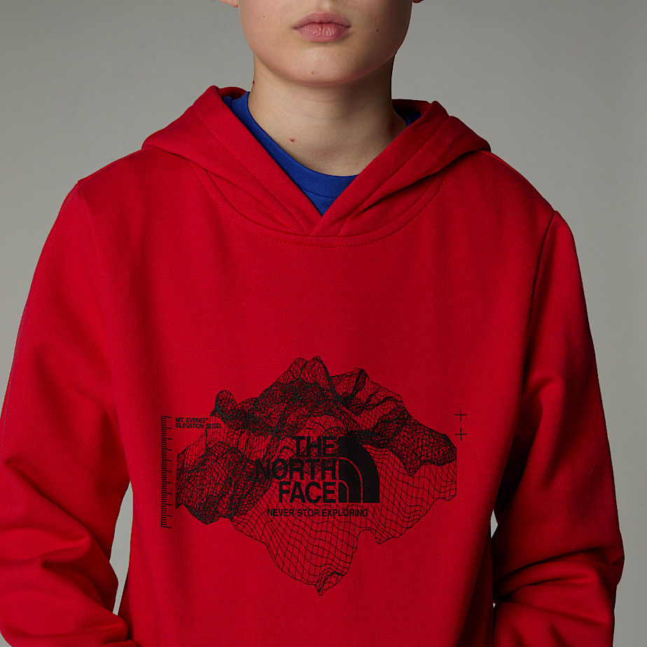 Kids' The North Face Topographic Hoodie Red | NF0A58I9F