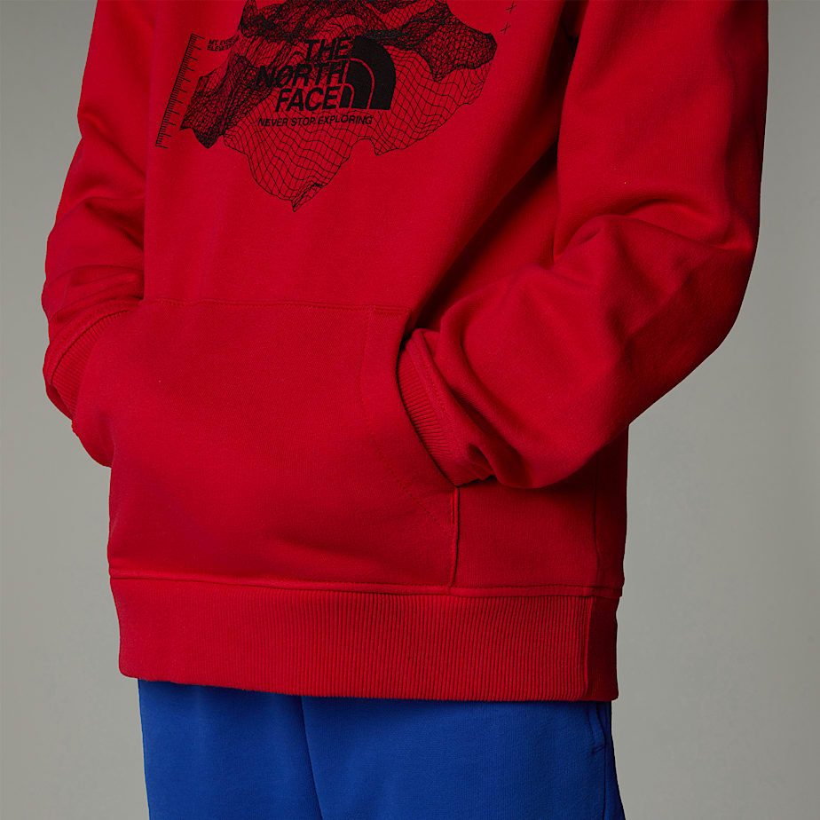 Kids' The North Face Topographic Hoodie Red | NF0A58I9F
