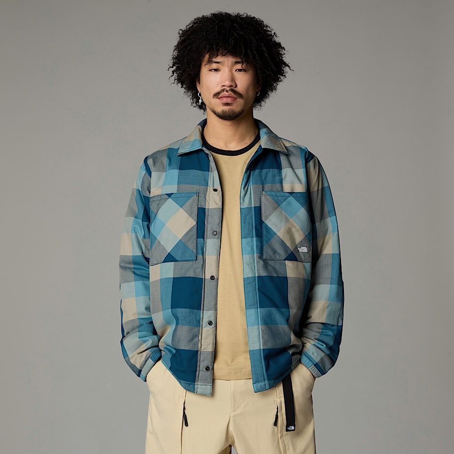 Men The North Face Afterburner Insulated Flannel Jackets Navy | NF0A36W1P