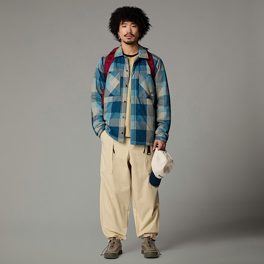 Men The North Face Afterburner Insulated Flannel Jackets Navy | NF0A36W1P