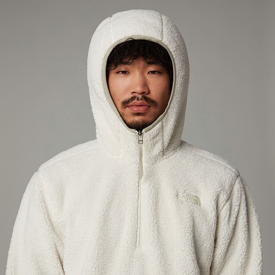 Men The North Face Campshire Fleece Hoodie White | NF0A02F2S