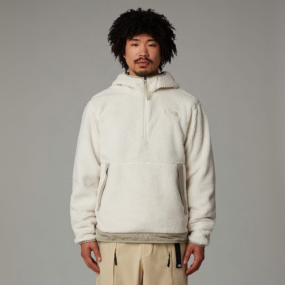 Men The North Face Campshire Fleece Hoodie White | NF0A02F2S