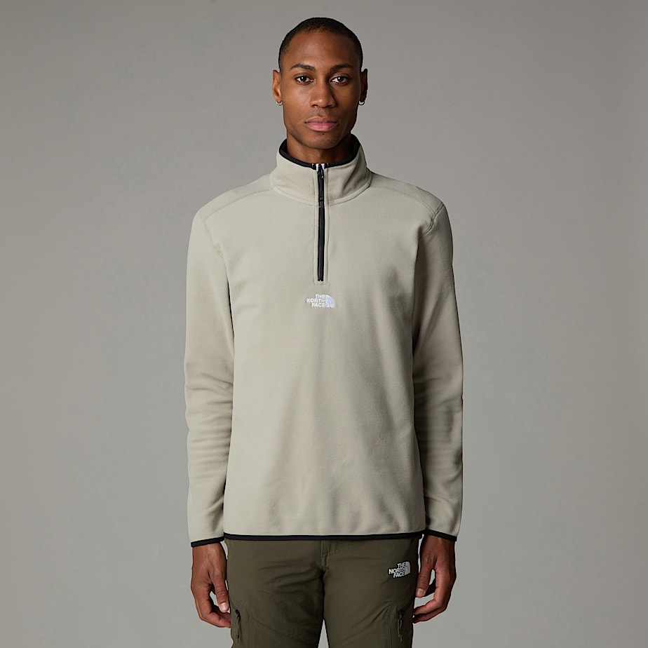Men The North Face Glacier 1/4 Zip Fleece Pullover Grey | NF0A37X6N