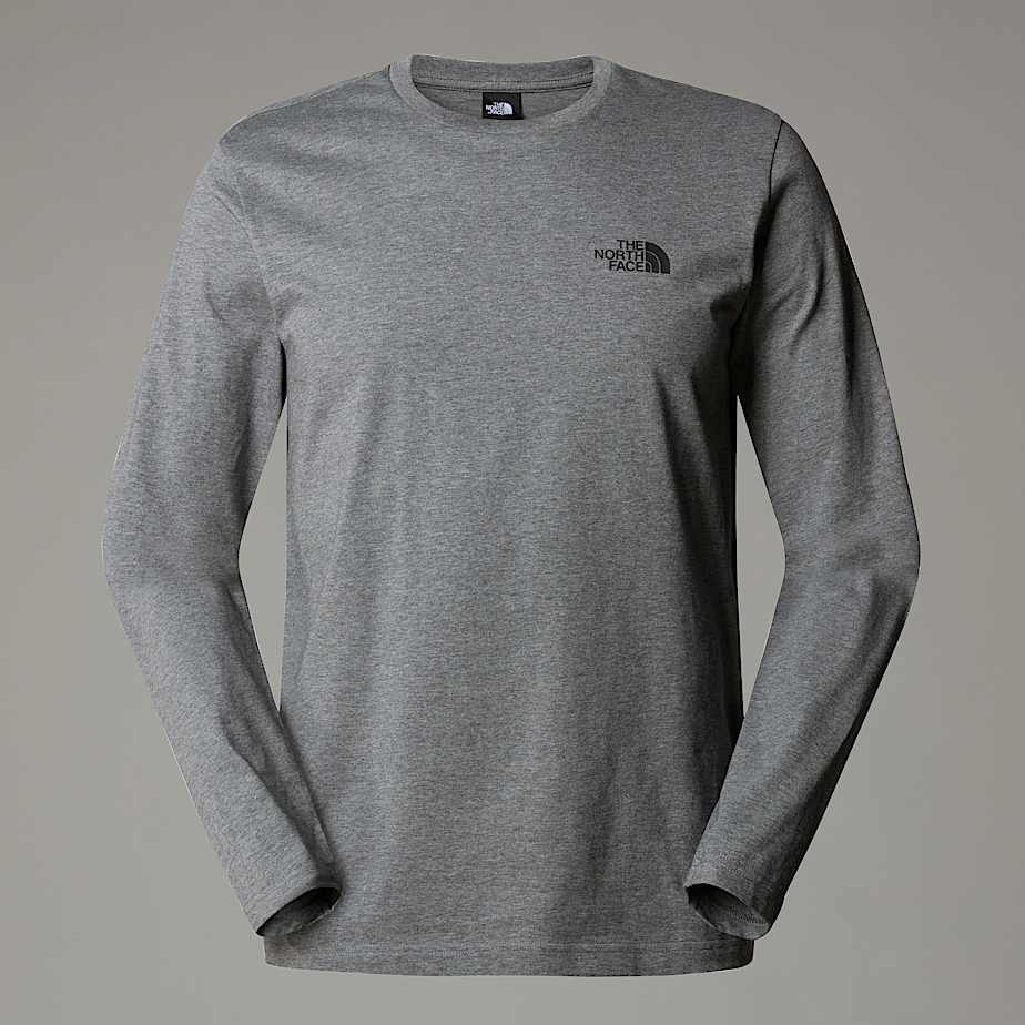 Men The North Face Long-Sleeve Simple Dome T Shirts Grey | NF0A31D0B