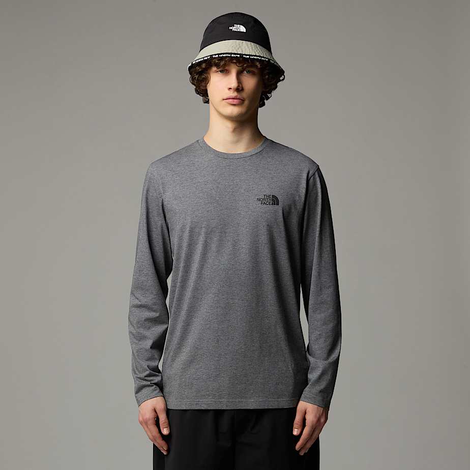 Men The North Face Long-Sleeve Simple Dome T Shirts Grey | NF0A31D0B