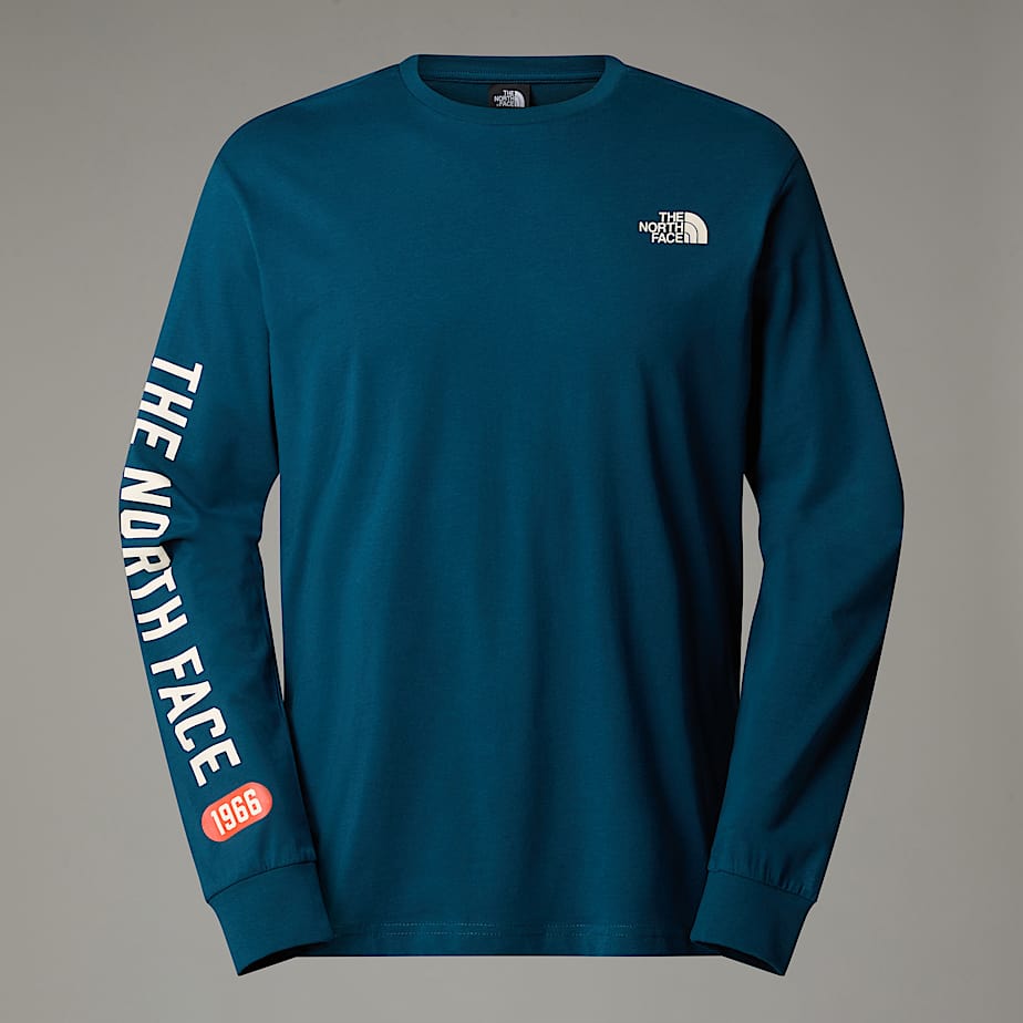 Men The North Face Long-Sleeve Varsity Graphic T Shirts Navy | NF0A47V5P