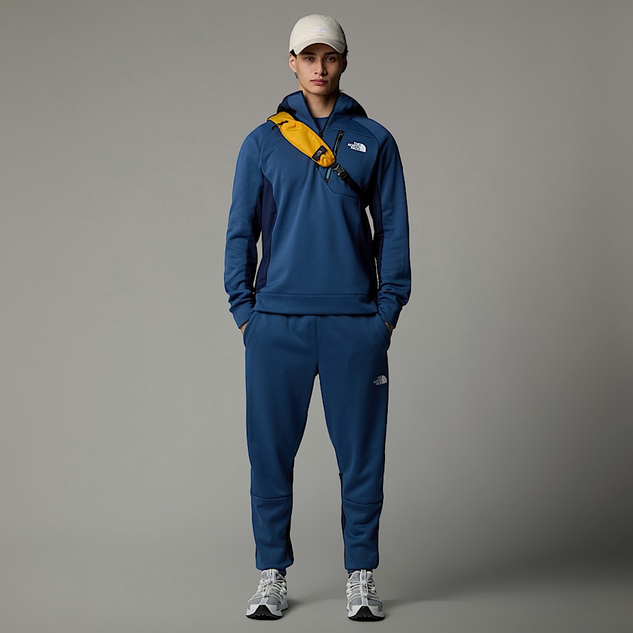 Men The North Face Mountain Athletics 1/4 Zip Hooded Fleece Pullover Blue | NF0A33X0V