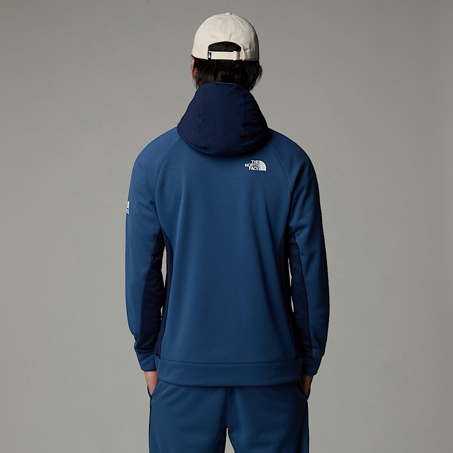 Men The North Face Mountain Athletics 1/4 Zip Hooded Fleece Pullover Blue | NF0A33X0V